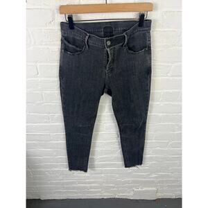 RTA Women's High-Rise Skinny Leg Ankle Cropped Jeans Denim Black Size 25